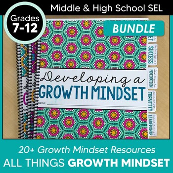 Preview of All Things Growth Mindset Bundle: Goal Setting Activities for Grades 7-12