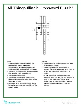 Preview of All Things Illinois Crossword Puzzle!