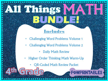 Preview of All Things Math BUNDLE!! Includes HOT math, word problems, and more! - 4th Grade