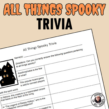 Preview of All Things Spooky Halloween Trivia Worksheet w/ Answer Key Quiz Bowl