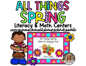 Preview of All Things Spring Math and Literacy Centers for Kindergarten