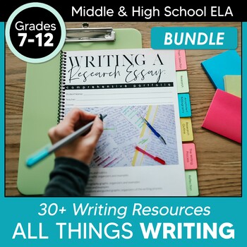 Preview of All Things WRITING Bundle: Writing Activities Projects for Middle & High School