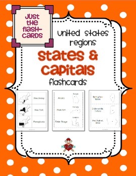 Preview of All US Regions States & Capitals Flashcards Only