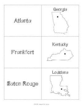All Us Regions States Capitals Flashcards Only By Mrslefave Tpt