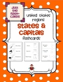 All US Regions States & Capitals Flashcards Only