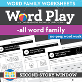 All Word Family Worksheets No Prep Phonics - Spelling Prac
