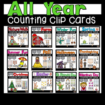 Preview of Count and Clip Cards Bundle