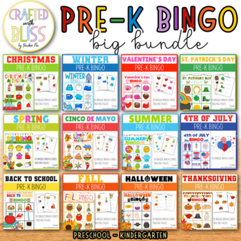 Preview of All Year Bingo Games For Kids BIG Bundle (Preschool-Kindergarten)