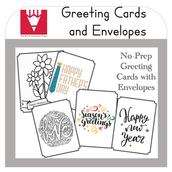 Preview of All-Year Greeting Card Set, Adaptive Writing Lines