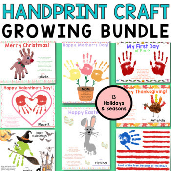 Preview of All Year Handprint Craft Bundle