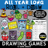 All Year Long 12 Roll and Draw Game Sheets | NO PREP Drawi