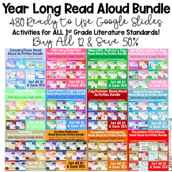 Preview of All Year Long Read Aloud Activities Bundle For All 1st Grade Lit. Standards