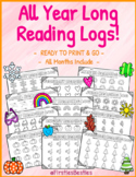 All Year Long Reading Log Homework! Monthly Coloring in Activity