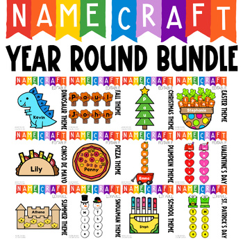 Preview of All Year Name Craft For Kids Big Bundle Bulletin Board Morning Work