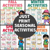 All Year Seasonal Activities: Themed Fall Winter Summer an