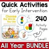 All Year Speech Therapy Activities Early Intervention Pare