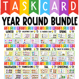 All Year Task Cards Math and Literacy Bundle (Preschool, S