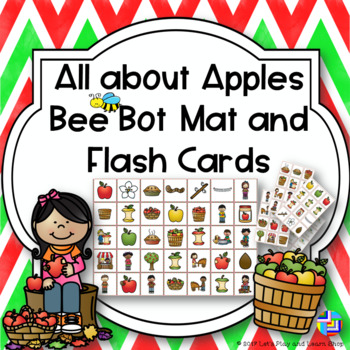 Preview of All about Apples Bee Bot Mat and Flash Cards