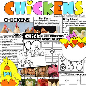 Preview of All about Chickens Hens & Roosters Nonfiction Spring Informational Text Unit