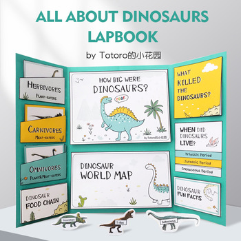 Preview of All about Dinosuars Craft| Dinosuar Lapbook|Reading passages, activity craft