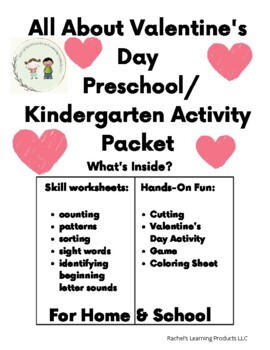 Preview of All about Valentine's Day Preschool/Kindergarten Activity Packet