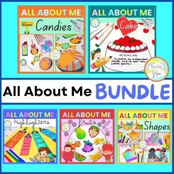 Preview of All about Me BUNDLE | Back to School Craft Activity | September Handwriting