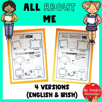 Preview of All about Me FREEBIE (English & Irish versions included)