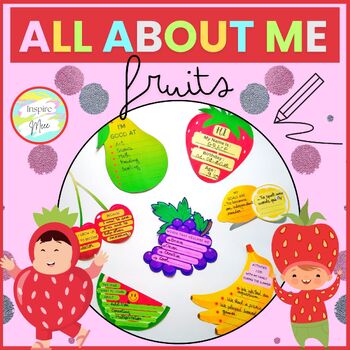 Preview of All about Me Fruits | Back to School Craft Activity | September Handwriting