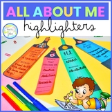 All about Me Highlighters | Back to School Craft Activity|