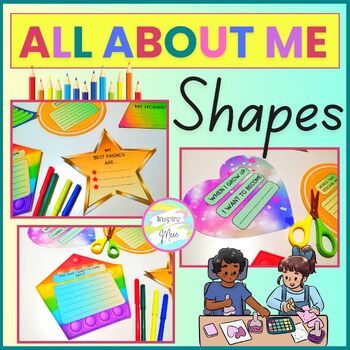 Preview of All about Me Shapes | Back to School Craft Activity | September Handwriting
