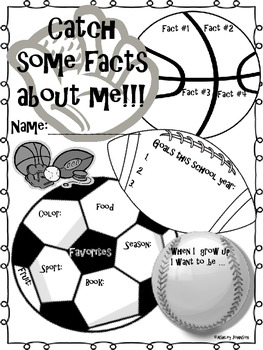 Preview of Behavior All about Me Sports Theme Back to School