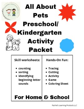 Preview of All about Pets Preschool/Kindergarten Activity Packet