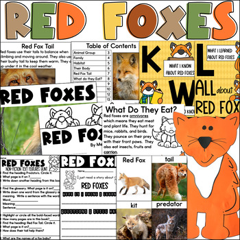 Preview of All about Red Foxes Nonfiction Informational Text Unit