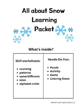 Preview of All about Snow Preschool Activity Packet