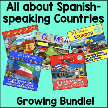 Preview of All about Spanish-speaking Countries Growing Bundle for Elementary Spanish #1