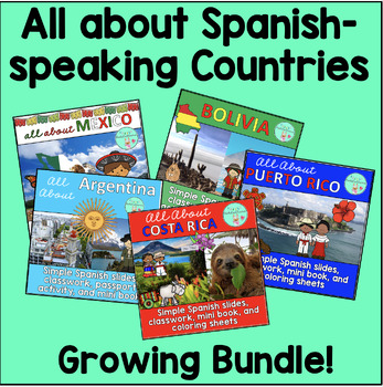 Preview of All about Spanish-speaking Countries Growing Bundle for Elementary Spanish #2