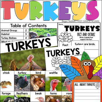 Preview of All about Turkeys Nonfiction Informational Text Unit
