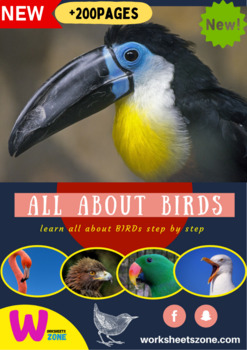 Preview of All about birds Unit: Life Cycle, Facts,Interactive Notebook Pages and More