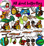 All about butterflies clip art