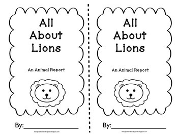 All about lions writing-Nonfiction Writing for lower elementary | TPT