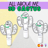 All about me- 3D cactus- Todo sobre mí- back to school act