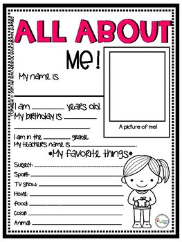 All about me by The Teacher Blog Educational Supplies | TPT