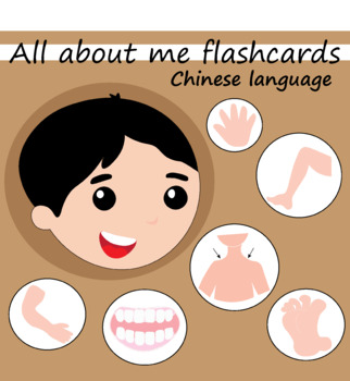 Free Poster All About Me Body Parts Flashcards Chinese 我的身体部位闪卡