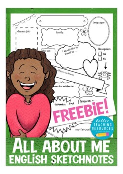 Preview of All about me FREE English ESL worksheets sketchnotes