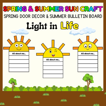 Preview of All about me Sun writing Craft l Spring Door Decor & Summer Bulletin Board