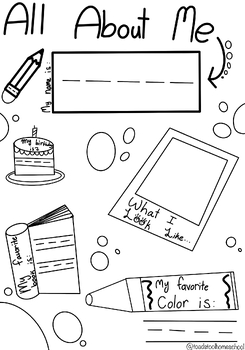 Preview of All about me coloring sheet