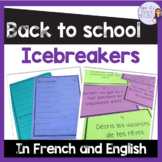 French icebreakers back to school activities ACTIVITÉS POU