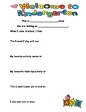 All about me in kindergarten - parent interview/conference form