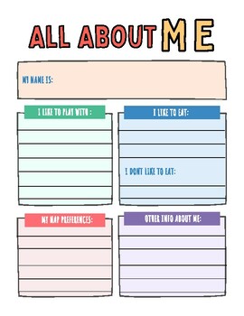 All about me introduction poster IN ENGLISH AND SPANISH! | TPT