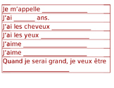 All about me poster sentences - in french